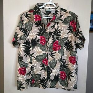 Penmans Women Floral Hawaiian Shirt Top Medium Vacation Shirt Cover Tropical